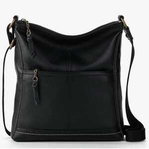 The Sak Iris Black Leather Hobo Crossbody Bag